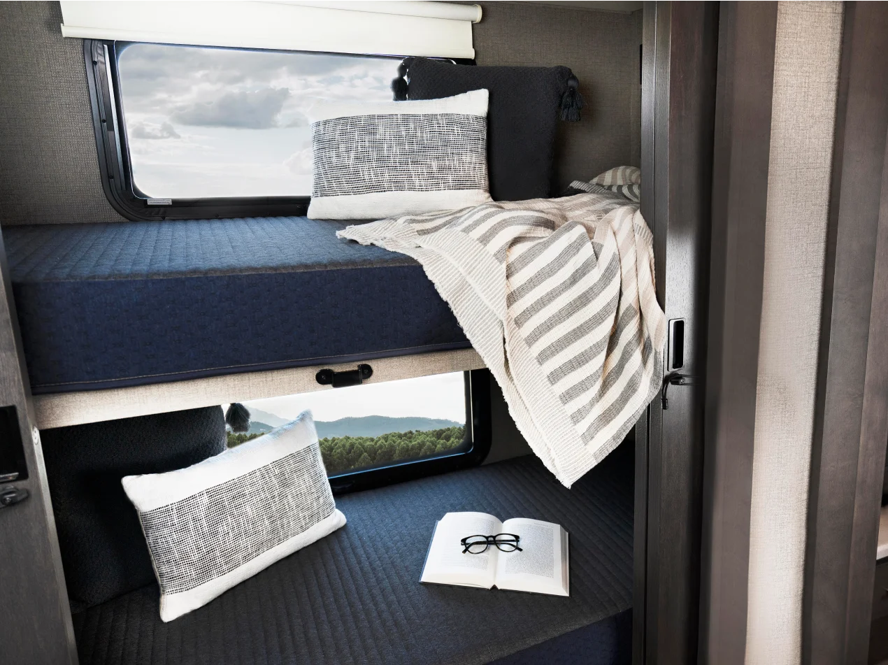 RV bunk mattress lifestyle setup